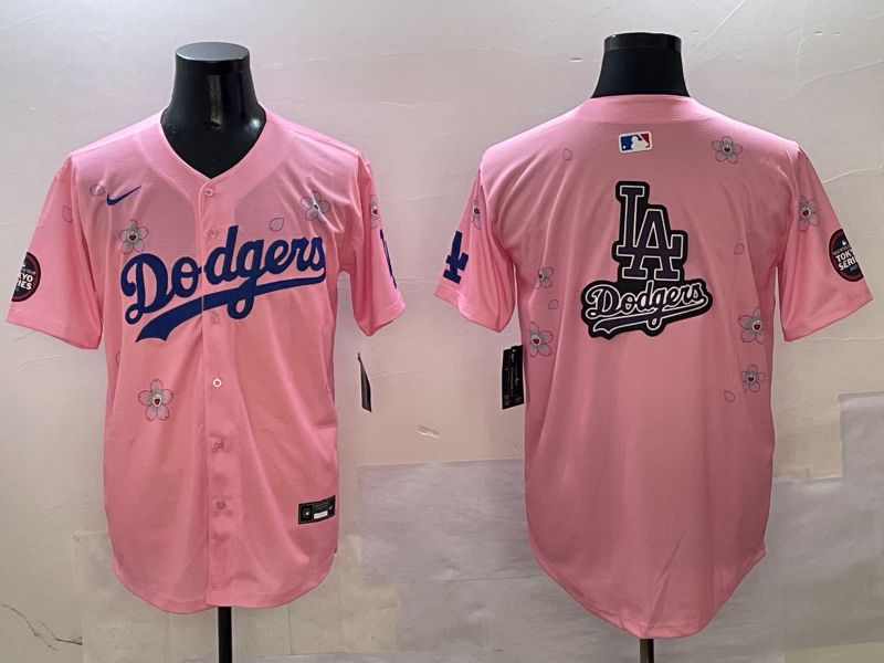 Men Los Angeles Dodgers Blank Pink Sakura Edition 2025 Nike MLB Jersey style 19->los angeles dodgers->MLB Jersey